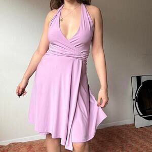 Fabulous deadstock y2k lilac halter dress